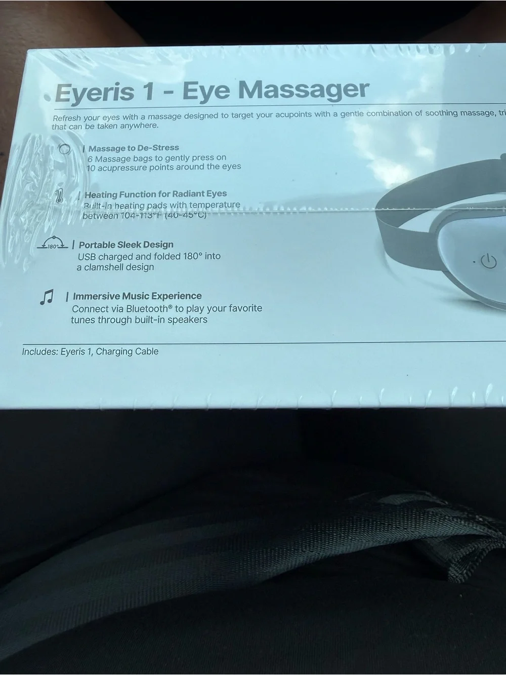 Eyeris 1 White Eye Massager with Heating & Bluetooth